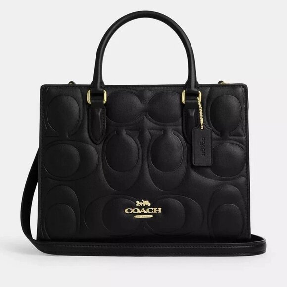 Coach Maggie Tote Bag In Blocked Signature Leather - Picture 1 of 4
